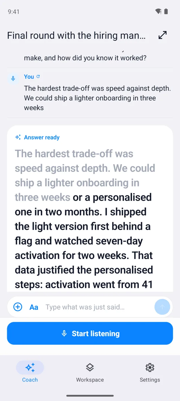 MagicInterview on Android